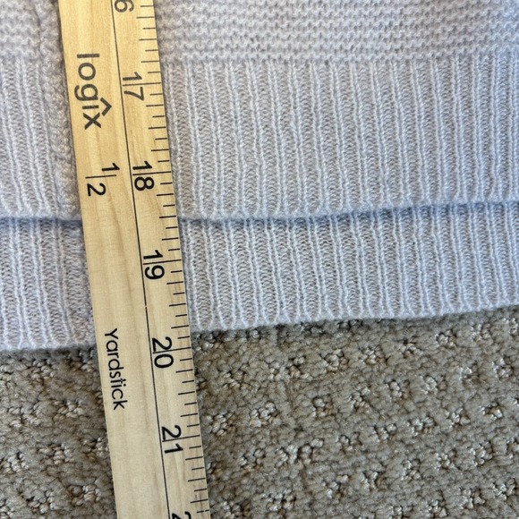 Women's Autumn Cashmere Gray Pearl U-Neck Pullover Knit‎ Sweater Size Small - Picture 4 of 7